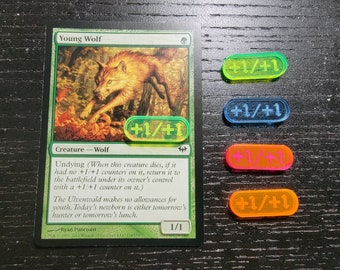 10x Acrylic Magic: the Gathering MTG +1/+1 to +10/+10 Counters