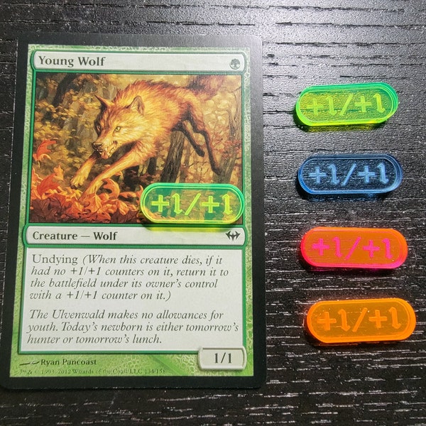 10x Acrylic Magic: the Gathering MTG +1/+1 to +10/+10 Counters