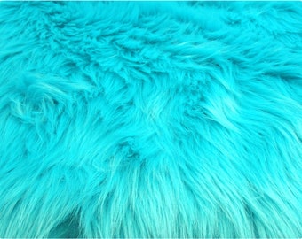 Turquoise Luxury Shag Faux Fur Fabric