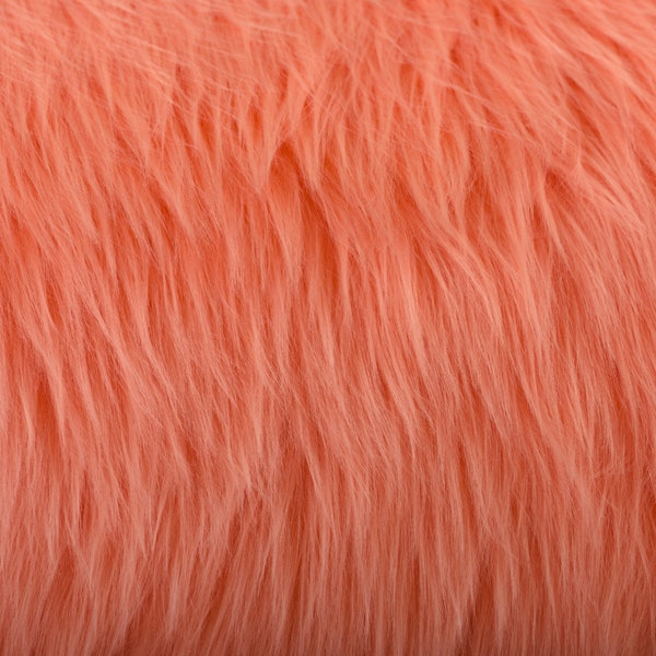Koraalroze luxe shag imitatiebont