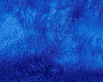 Royal Blue Luxury Shag Faux Fur Fabric