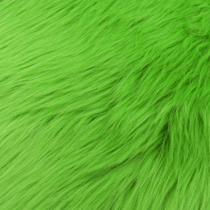 Kiwi Green Luxury Shag Faux Fur Fabric