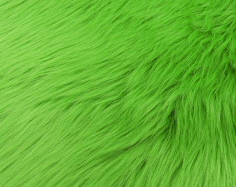 Kiwi Green Luxury Shag Faux Fur Fabric