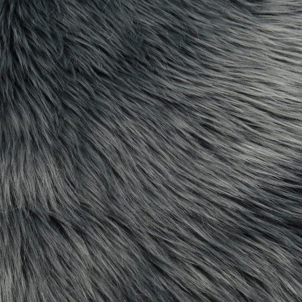 Gray Luxury Shag Faux Fur Fabric