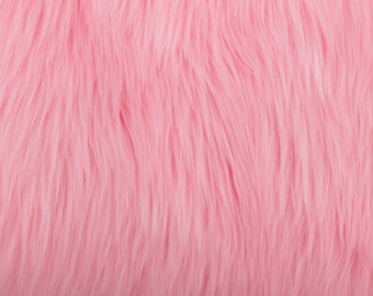Baby Pink Luxury Shag Faux Fur Fabric