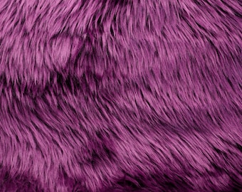 Plum Luxury Shag Faux Fur Fabric