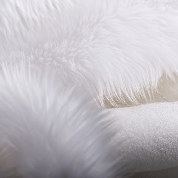 White Luxury Shag Faux Fur Fabric 