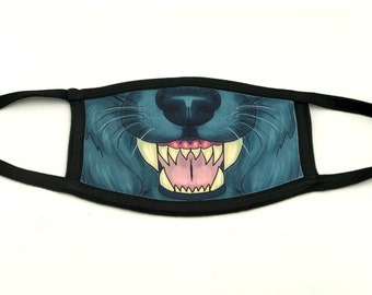 Werewolf or Monster Wolf Reusable Three Layer Fabric Face Mask