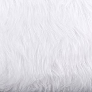 White Luxury Shag Faux Fur Fabric