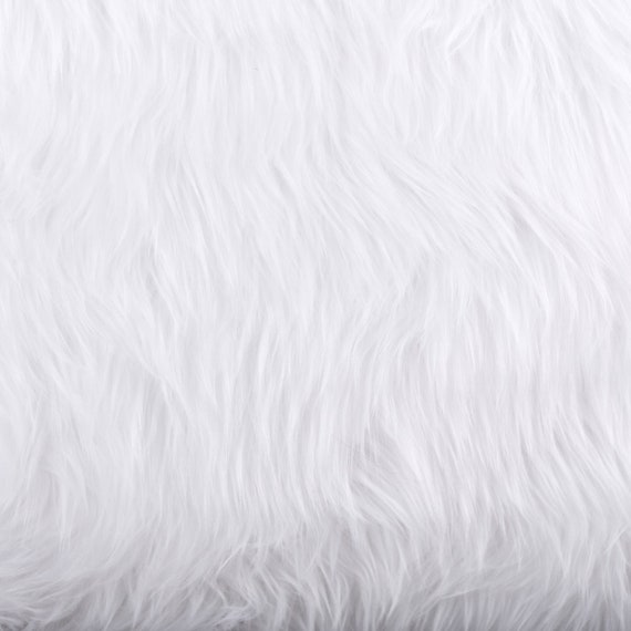 White Luxury Shag Faux Fur Fabric 