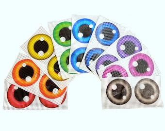 Waterproof Printed Fursuit Eye Mesh - Round Pupils (9 Colors)