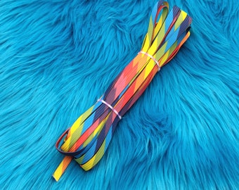 Rainbow 1/4" 0.25" Quarter Inch 6mm Flat Braided Elastic By the Yard