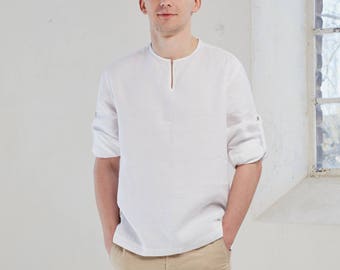 White linen shirt christian cheap grey