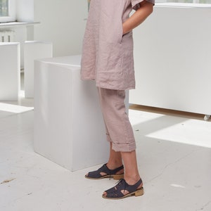 Linen pants, Linen capri pants, Regular fit linen trousers, Linen pants slim fit , Washed and soft linen trousers for women, Gift for her