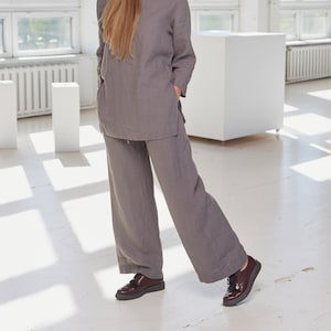 Linen pants, Linen summer pants, Wide linen trousers, Loose yoga pants, Washed and soft linen trousers for women, Gift for her