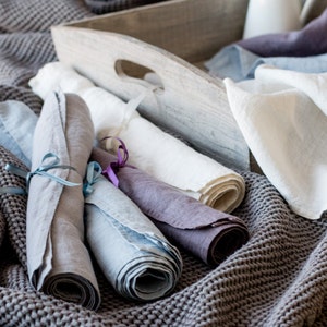 Linen NAPKINS, Dinner napkins, Large stonewashed linen napkins, Set of 4, 6, 8 and 12 linen napkins, Rustic table linen, Lightweight napkins