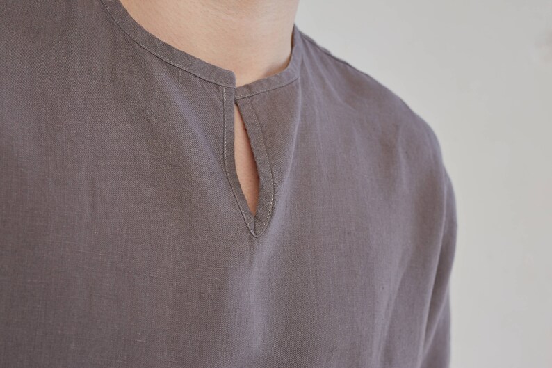 Linen shirt men/'s Long sleeve linen shirt,Roll up sleeve linen shirt Linen men/'s shirt Brown linen shirt Linen summer shirt Linen shirt