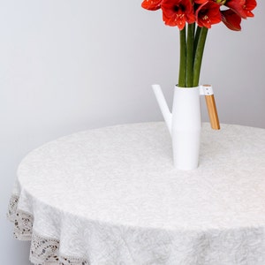 Linen tablecloth, Round linen tablecloth, Linen tablecloth round, Flax tablecloth, Dining linen tablecloth, Linen round tablecloth