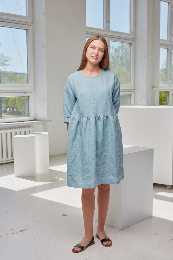 linen smock dress