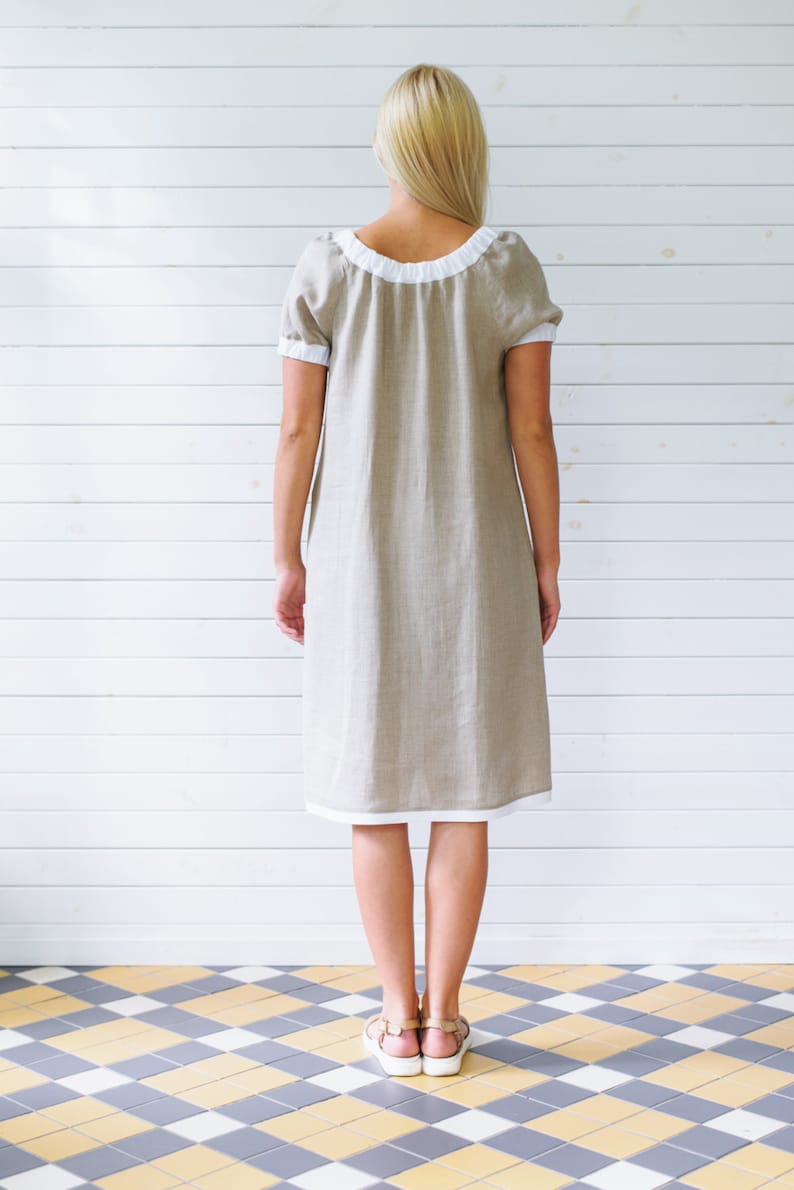 Abito in lino tunica di lino grigio vestito di lino estate Etsy Italia