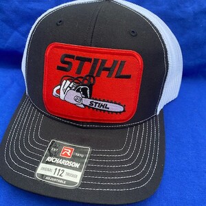 Black White Stihl Chainsaw Patch Cap 