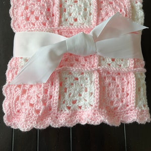 Pink Baby Blanket, Crochet Baby Blanket, Car Seat Blanket, Pink
