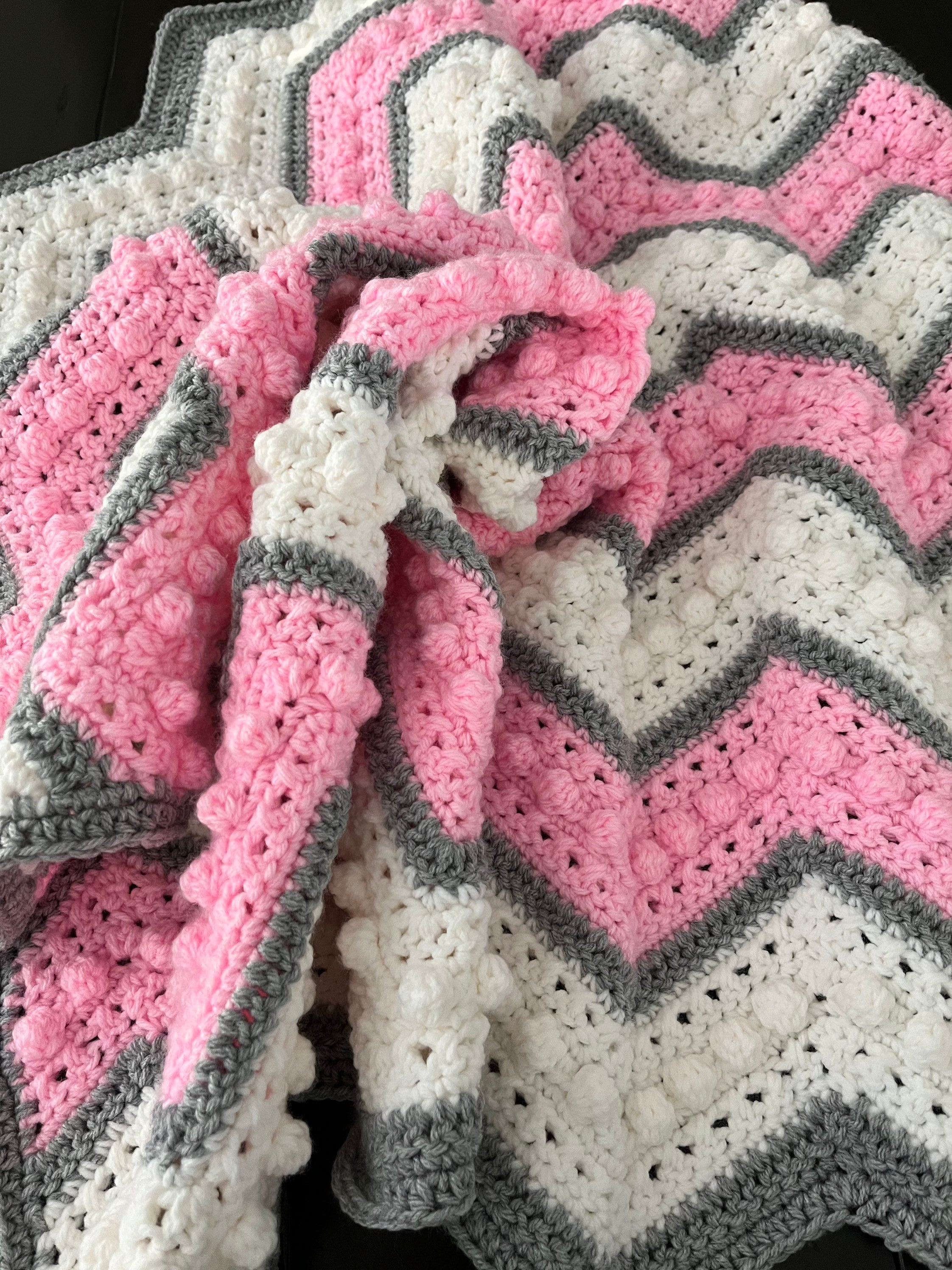 Chunky Pink Baby Blanket Stroller Blanket Crochet Pink Baby Etsy