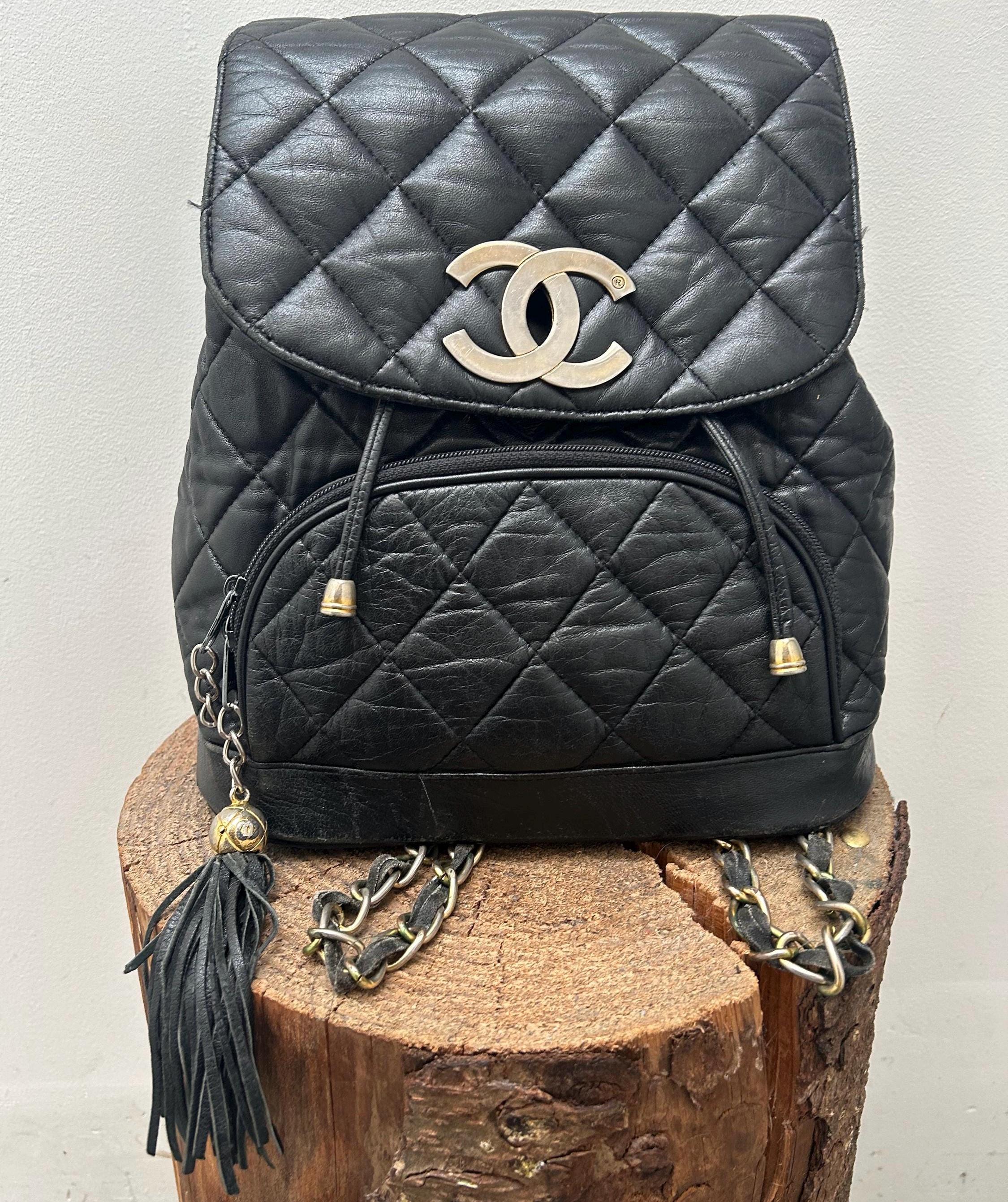 Authentic Vintage Y2K Chanel Backpack – Black