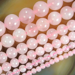 Rose Quartz Round Beads, Natural Pink Beads, Pink Gemstones Mala Beads, Rose Quartz Bracelet Necklace Prayer Beads, 4mm 6mm 8mm 10mm 12mm