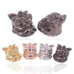 Danza cinese Leone perline, gioielli accessori, Cartoon perlina, fascino perline Fit uomini bracciale facendo 1Pcs placcati oro oro/argento/nero/rosa