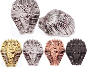 Micro Pave White CZ Crystal Egypt queen Cleopatra charms,18K Real Gold Plated Cleopatra Beads For Jewelry Making Bracelet DIY Accessories