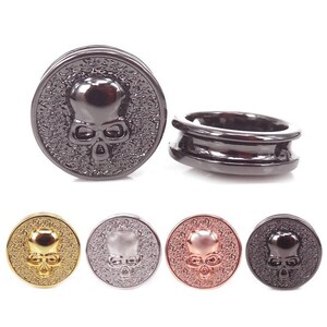 1pcs disc embedded in the skull beads, Gold/Silver/Black/Rose Gold Skull metal Beads, Skeleton Charms Bead, Men Bracelet Charms, 13mm