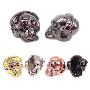 Skull Charms,Skull Jewelry,DJ Skull, Bracelet Supply,Bracelet Charm, Charms,Loose Skull Beads,Hip Hop Jewelry Design Findings,Craft Supplies