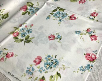 Rhapsody in Bloom by Maywood Studio, Pink Blue Blooms, By the Half Yard, Quilting Cotton