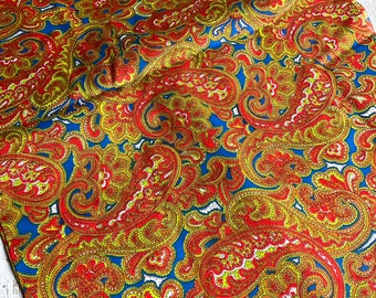 Vintage Paisley on Blue, By the Half Yard, Quilting Cotton