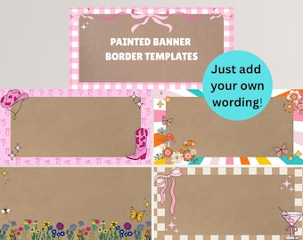 Painted Banner Border Template Bundle Projector Banner Template Bundle