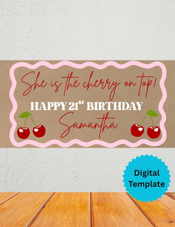 She's The Cherry On Top Digital Banner Template