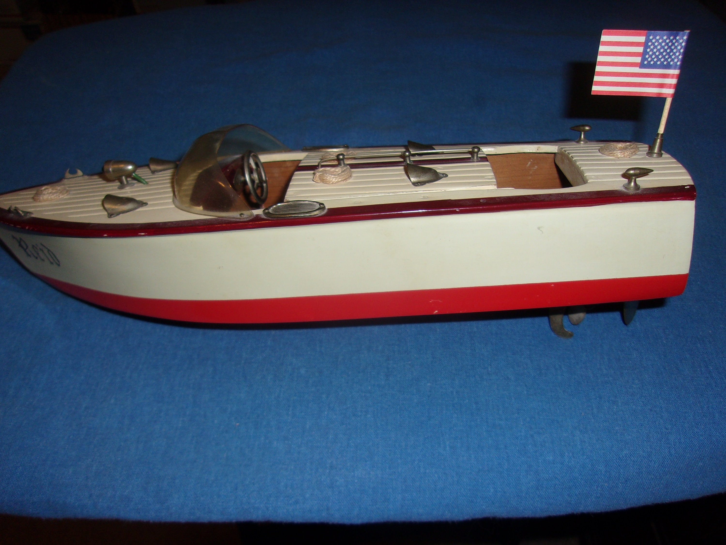 Vintage Olson Radio Co Outboard Boat Toy Motor, Model Boats