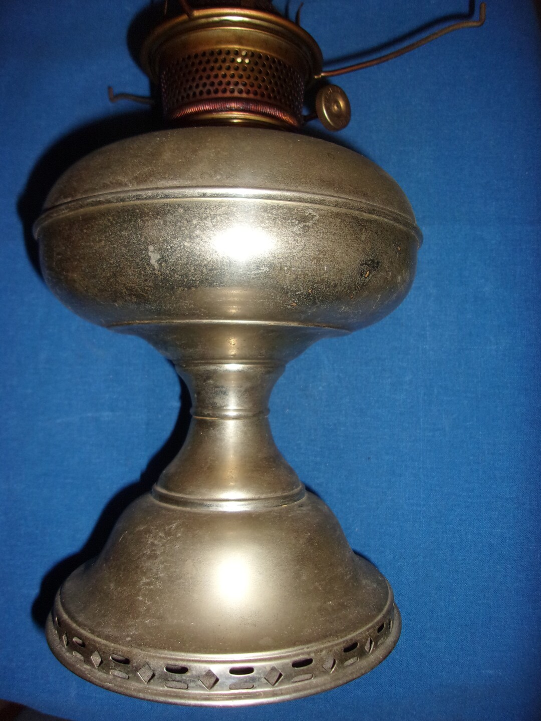 Antique Nickel Kerosene Oil Lamp Free Shipping Etsy