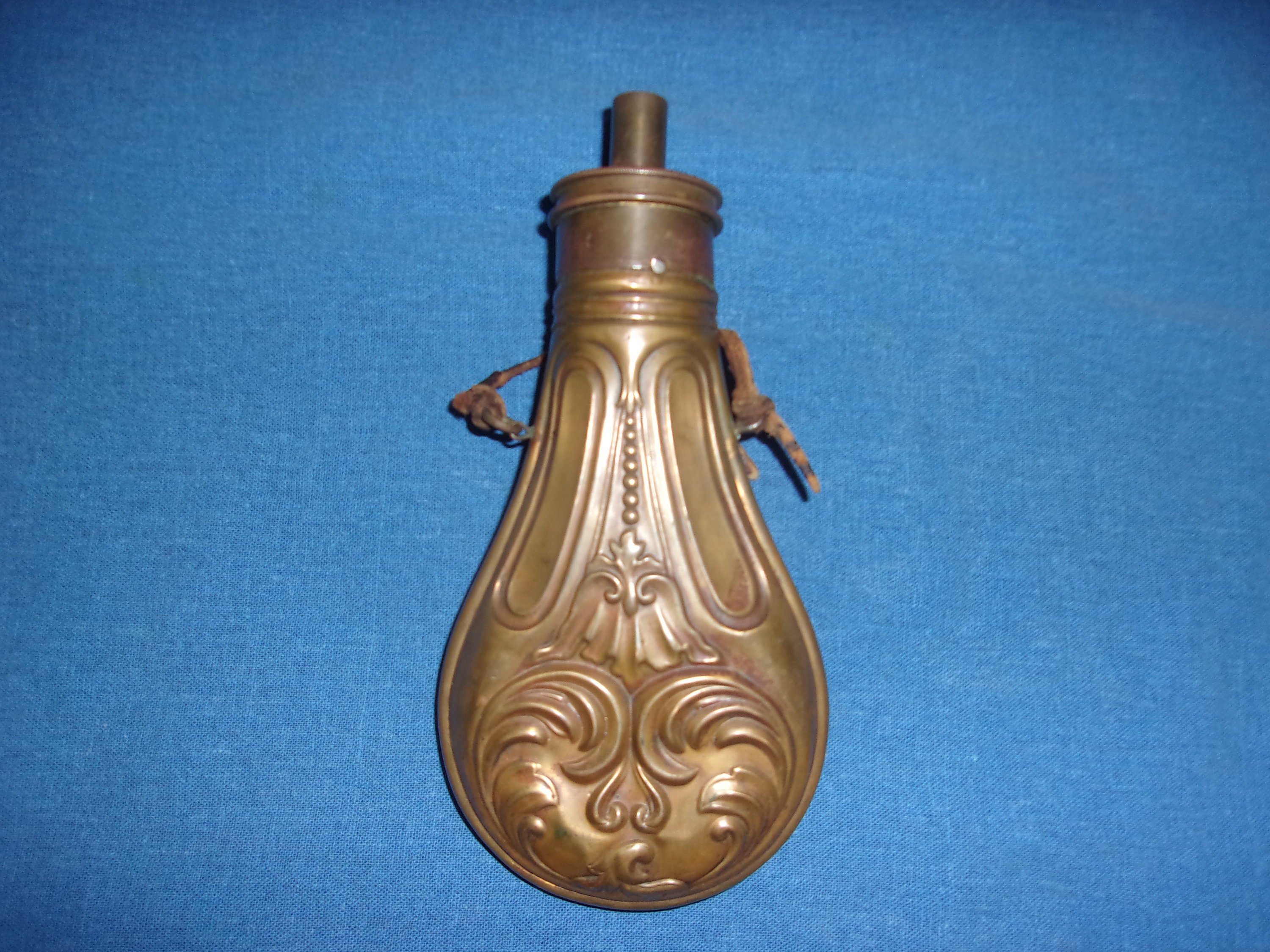 Antique Gun Powder Flask Bottle Morocco Beautiful Made Of Brass
