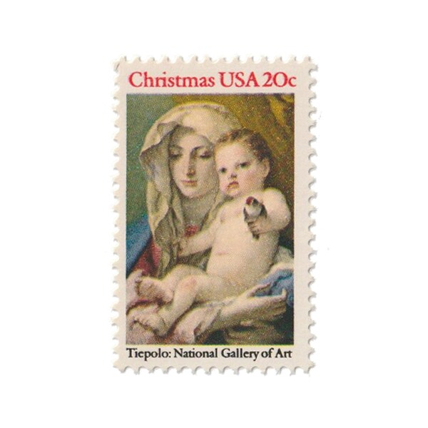 1982 20c Traditional Christmas: Madonna and Child - Single Unused Vintage Postage Stamp - Item No. 2026