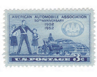 1952 3c AAA - American Automobile Association - US Vintage Postage Stamp - Item No. 1007