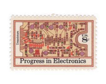 1973 6c Progress in Electronics Transistors and Circuit - US Vintage Postage Stamp - Item No. 1501
