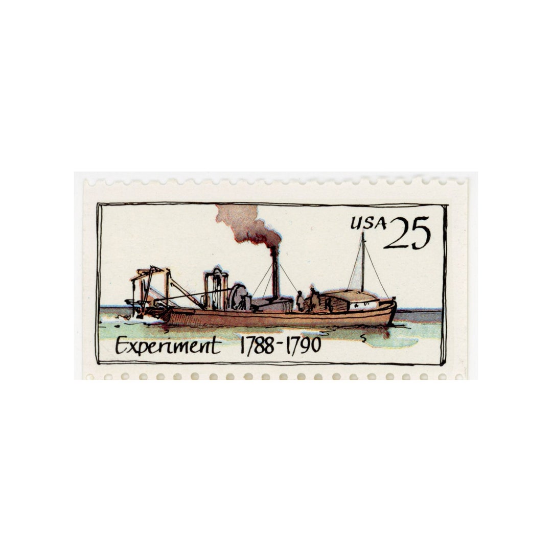 1989 25c Steamboats Experiment 17881790 Single Unused US Etsy