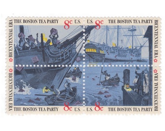 1973 8c Boston Tea Party - Block of 4 Stamps - MNH - Scott No. 1483