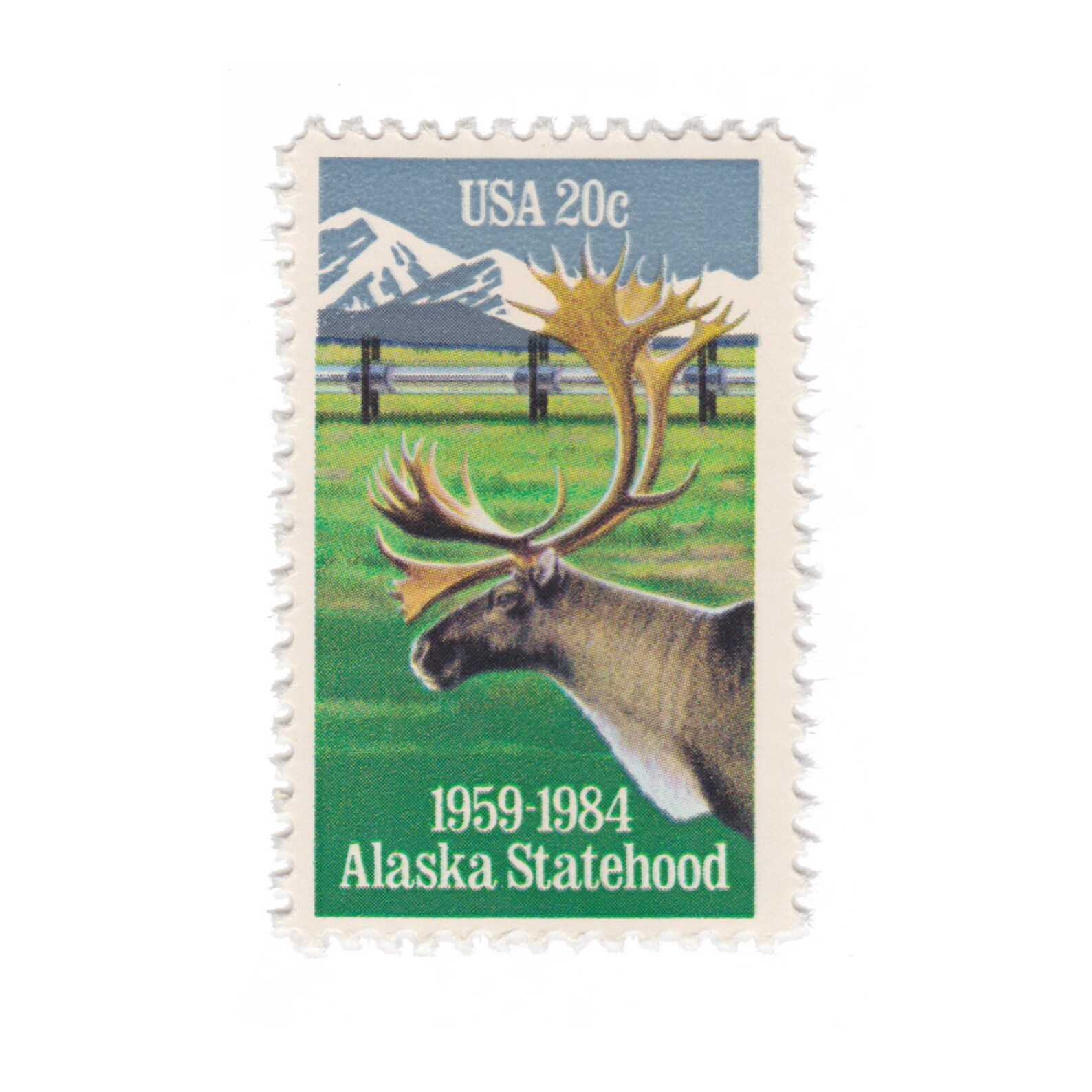 1984 20c Alaska Statehood Vintage Unused Postage Stamp Etsy