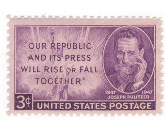 1947 3c Joseph Pulitzer - Single Unused US Vintage Postage Stamp - MNH - Scott No. 946