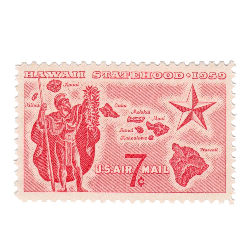 1959 7c Hawaii Statehood Unused Vintage Postage Stamp Item Etsy