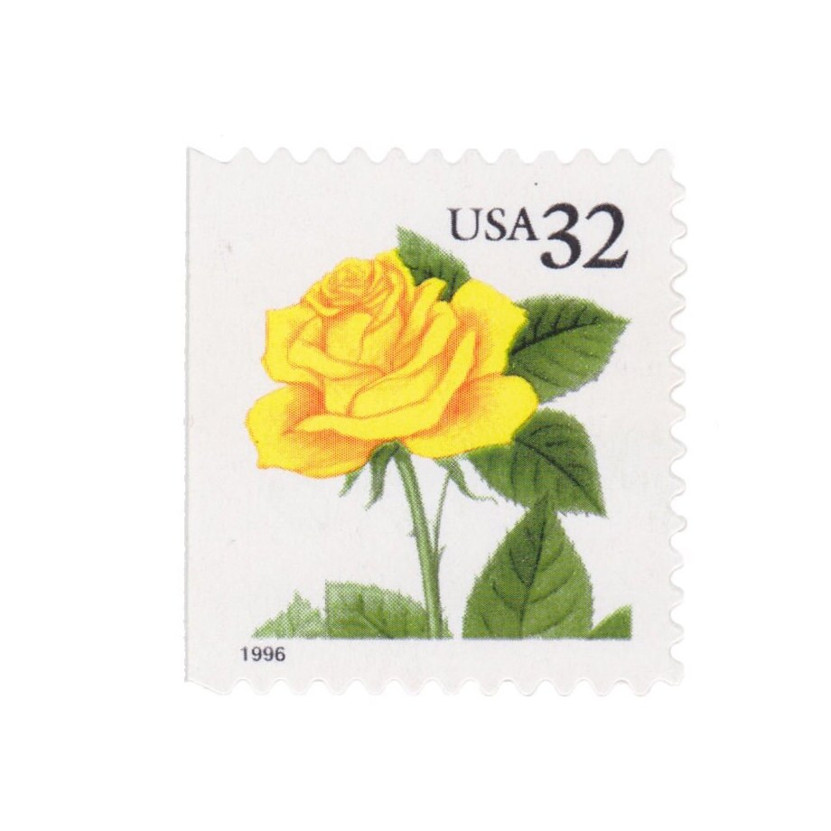 Yellow Rose USPS Stamps - Vintage Floral Stamps