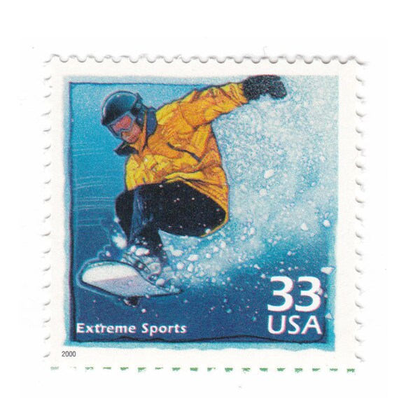 2000 Celebrate the Century 1990s Series - 33c Extreme Sports - Snowboarding - Single Unused Vintage US Postage Stamp - Item No. 3191d